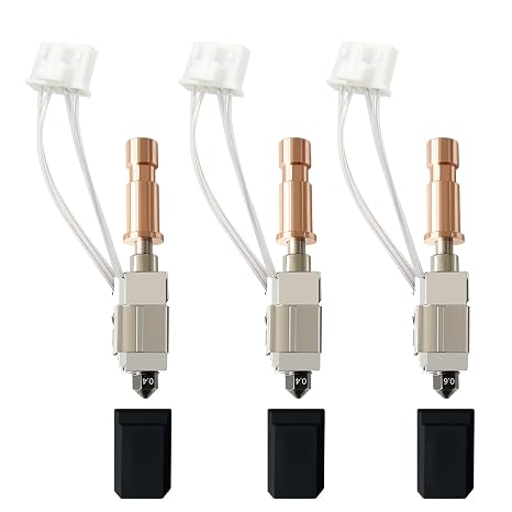 3PK V2.0 Ceramic Hotend for Kobra S1 0.4/0.6MM Hardened Hot End | Upgraded All Metal Print Head, High Hardness Nozzle, 350C Heat Resistance Extruder with 200K Thermistor for Anycubic S1 Parts