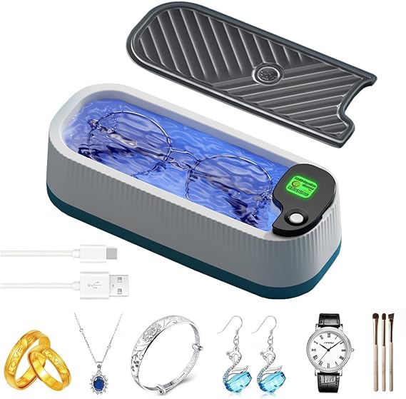 Ultrasonic Jewelry Cleaning Machine,One-button Operation Professional Sonic Cleaning Machine,Portable Jewelry Cleaning Machine,Used For Glasses,Jewelry,Rings,Silverware,Necklaces,Earrings,Watches