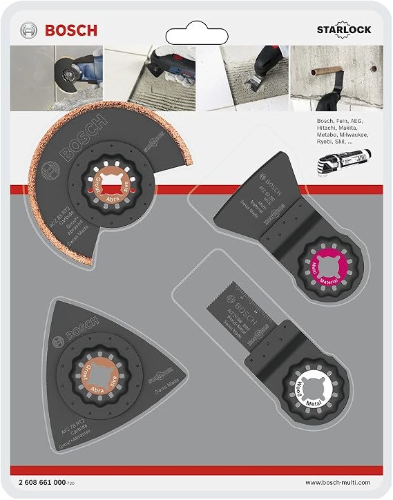 Bosch 2608661695 4-Piece Tile Set ACZ 85 AVZ 78 RT ATZ 52 SC AIZ 20 AB (1x) Multicolour