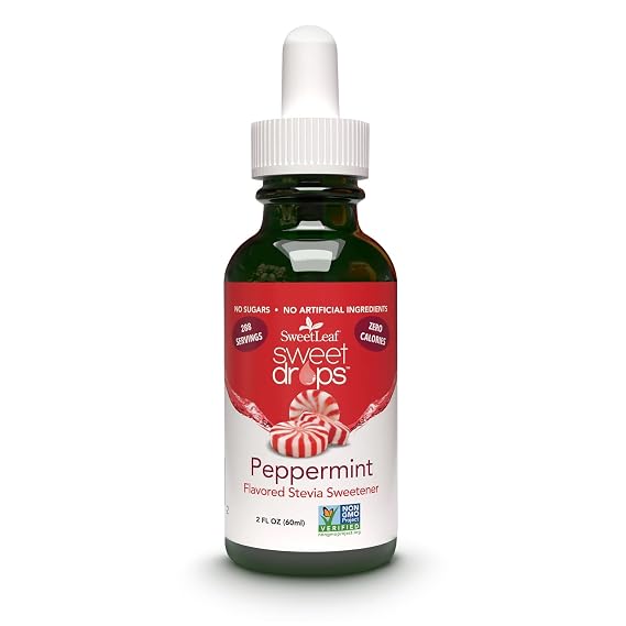 SweetLeaf Stevia Drops Liquid Sweetener, Peppermint - 2 Fl Oz, Pack of 1