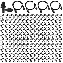 Xuhal 100 Pairs Black Corded Ear Plugs Silicone Reusable Earplugs Sound Blocking Individually Wrapped Ear Plugs Protection Hearing EarPlugs for Sleeping, Music, Shooting, Construction Work, Sports