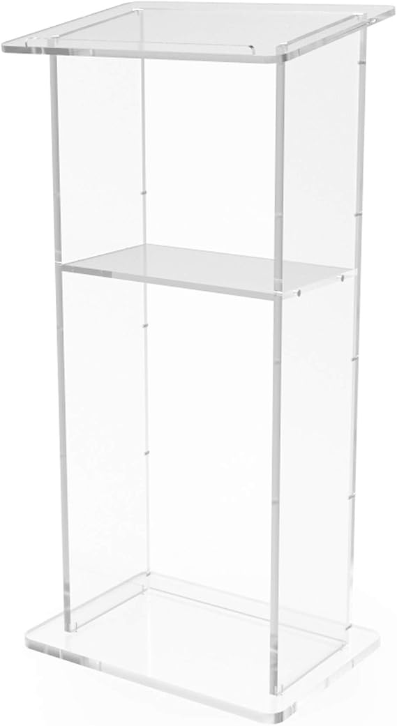 FixtureDisplays Clear Acrylic Lucite Podium Pulpit Lectern 43" Tall 102703-NEW-NF