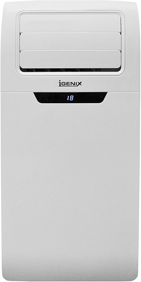 Igenix IG9904 4-in-1 Portable Air Conditioner with Cooling, Heating, Fan and Dehumidifier Function, 3 Fan Speeds with Sleep Mode, Remote Control and 24 Hour Programmable Timer, 7000 BTU, White [Energy Class A]