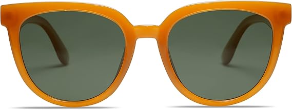 SOJOS Trendy Cat Eye Round Polarized Sunglasses for Women Fashion UV Protection Sunnies Sunglasses SJ2175