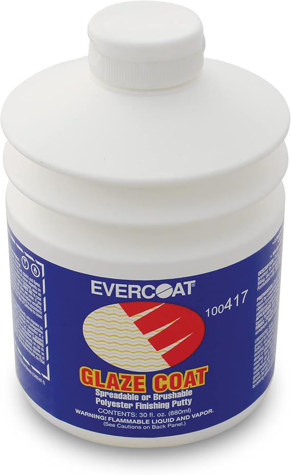 Evercoat Glaze Coat Polyester Finishing and Blending Putty for Metal, Aluminum, Steel & More - 30 Oz