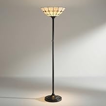 Robert Louis Tiffany Castillo 72" High Black Torchiere Floor Lamp