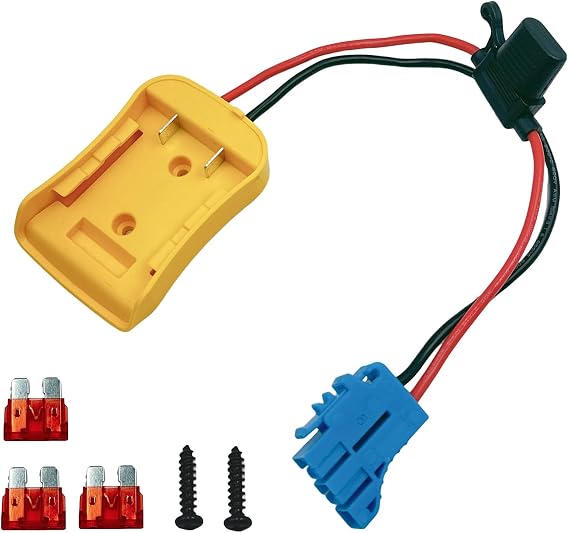 Power Wheel Battery Adapter for Dewalt 20V Battery Adapter with Fuse Holder and Wire Harness Connector Compatible with Peg-Perego Kids Ride-on Toy