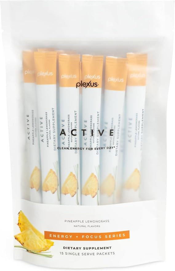 Plexus Active Pineapple Lemongrass | Energy and performance drink with 100 mg natural caffeine, L-theanine for focus, and nitric oxide support
