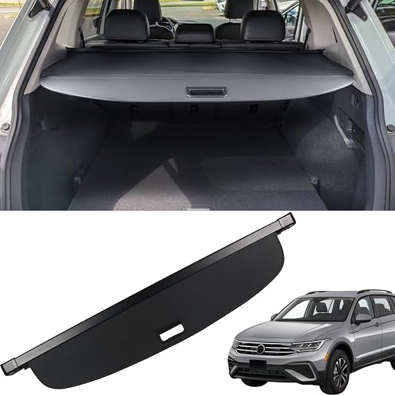 Cargo Cove for VW Volkswagen Tiguan 2018-2024 for VW Volkswagen Tiguan Accessories Behind 2nd Row Seats Retractable Factory Style SUV Trunk Security Shade Trunk Cover No Gap