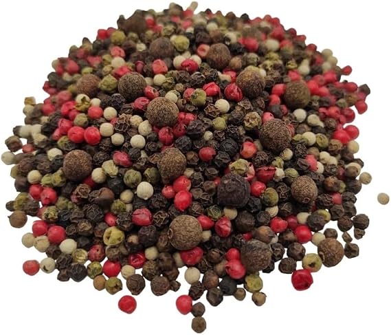 5 Colour Mixed Whole Peppercorns Dried (Black | White | Pink | Green | Pimento) by Spice Zone® (100 Grams)