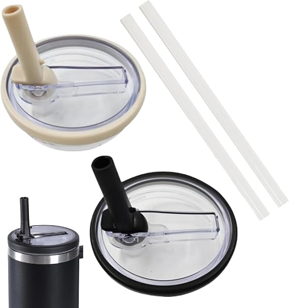 2 PCS Tumbler Flip Straw Lid Replacement Fit for Stanley Cup 40 OZ, Spill Proof Splash Resistant Cup Lid fits for Stanley Quencher Tumbler, Proof Tumbler Covers for Stanley Cup Accessories (mix 1)