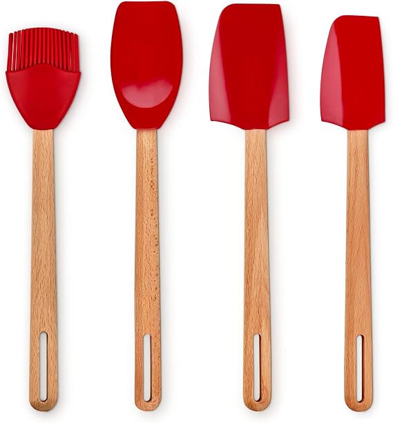 Le Creuset Silicone Signature Tools Set, 4-piece, Cerise
