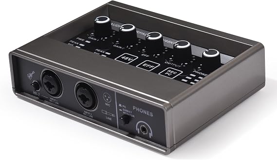 Audio Interface Professional Recording XLR Audio Interface for Music Recording Online Karaoke Vocal Recording Audio Mixer