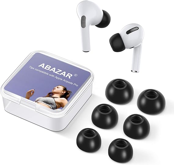 Memory Foam Tips for AirPods Pro, V3.0, No Pain for Silicone Eartips, Non-Slip Replacement Earbuds, Fits in Charging Case, Reduce Noise Earbuds