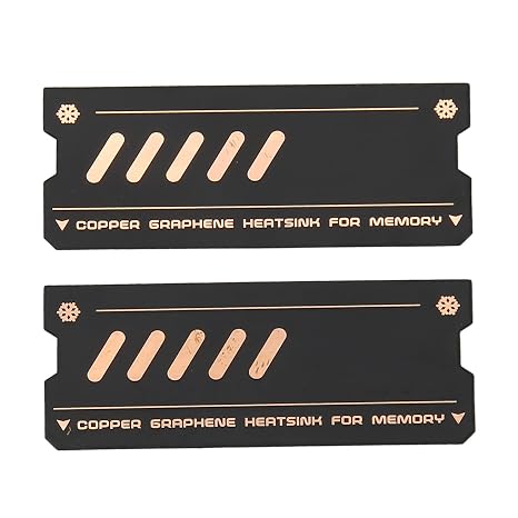 Memory RAM Cooler, Graphene Memory Cooling Heatsink, DDR Memory RAM Cooling Vest Fin Radiation, Copper Heat Sink for DDR4 DDR5 Laptop Memory