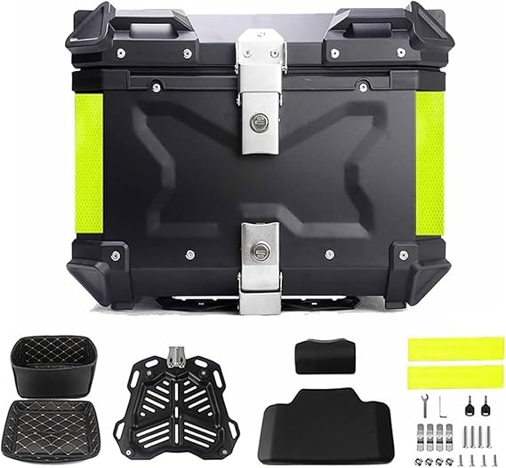 Waterproof Motorcycle Top Box,Motorcycle Trunk , Motorcycle Top Case Motorbike Tail Box Trunk Tour Storage Waterproof Motorcycle Top Box for Helmet Luggage(Black,80L)