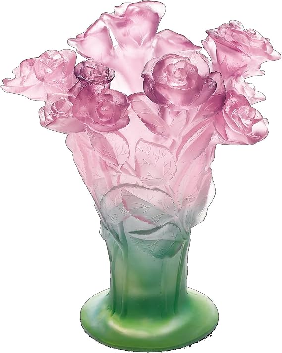 Daum Crystal Roses Vase 02570