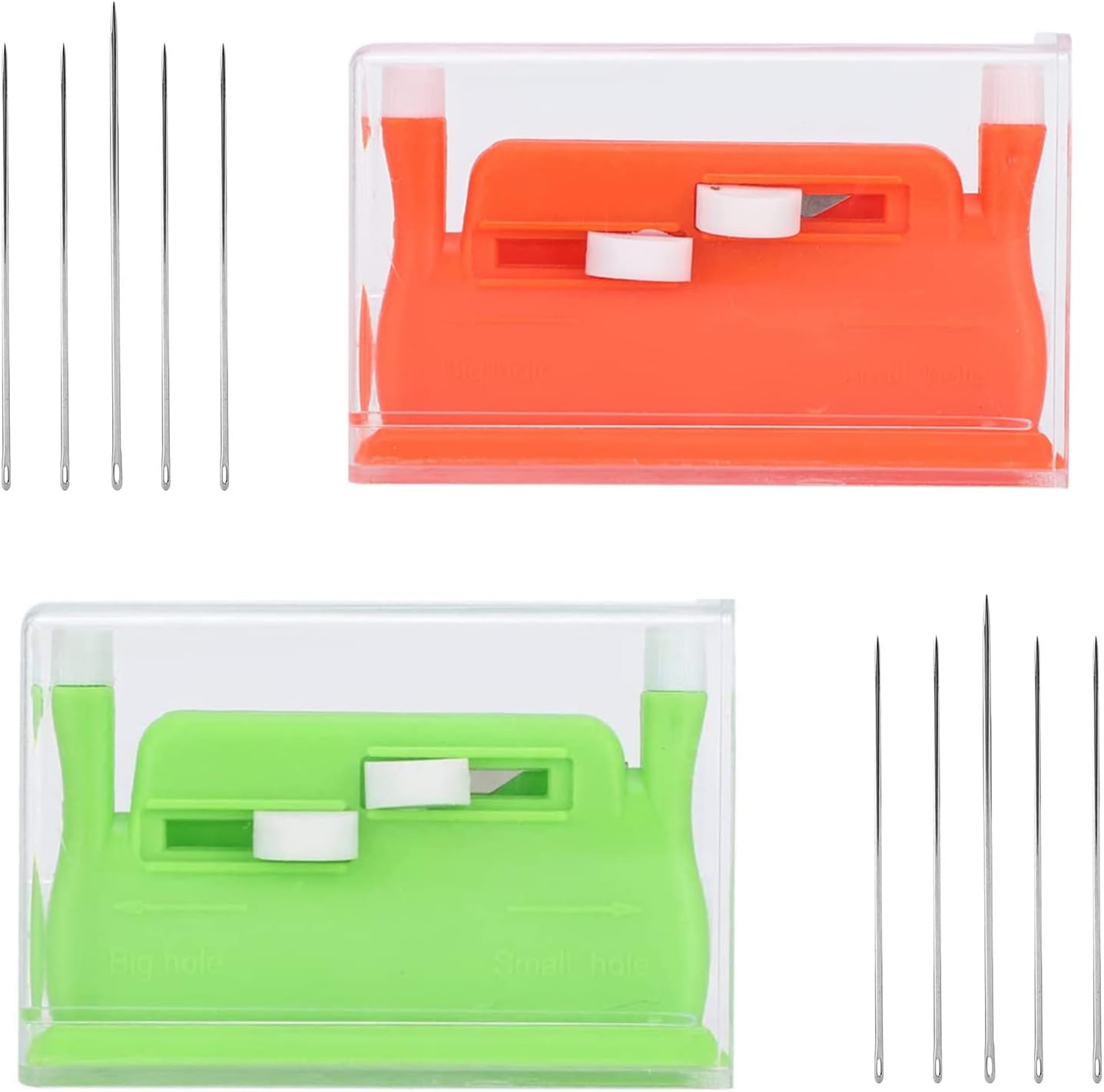 2 Pcs Double Holes Automatic Needle Threader Sewing Threading Tool Needle Insertion Tool for Sewing Clothes DIY Crafts