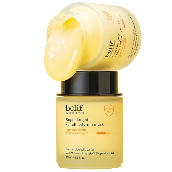 belif Vitamin C Overnight Butter Mask Hydrating & Rejuvenating Sleeping Mask with Multi Vitamin Complex for Plumping Dull Skin & Refining Uneven Texture, Korean Skincare, 2.5 fl.oz