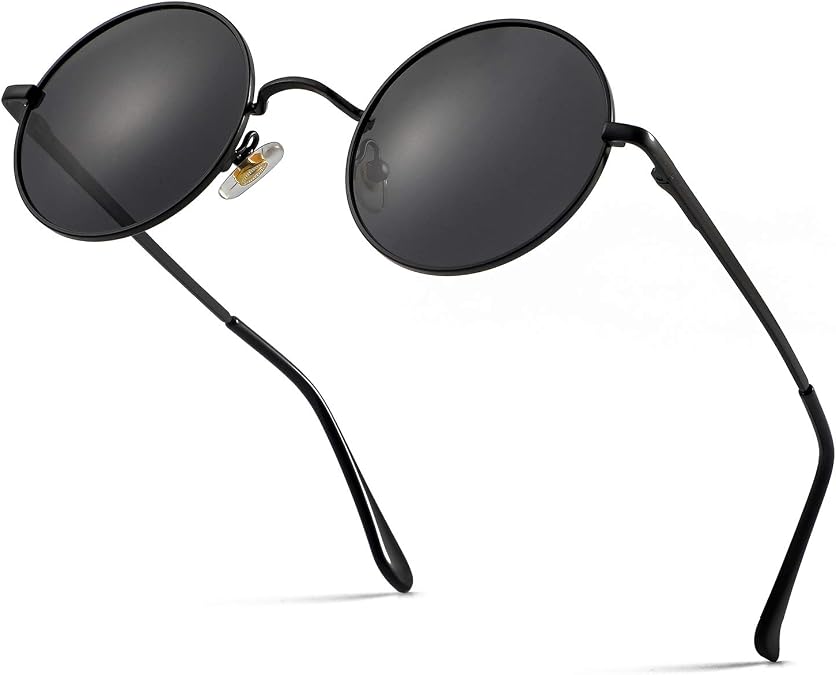 Retro Small Round Polarized Sunglasses for Men Women Circle Hippie Style Sun Glasses