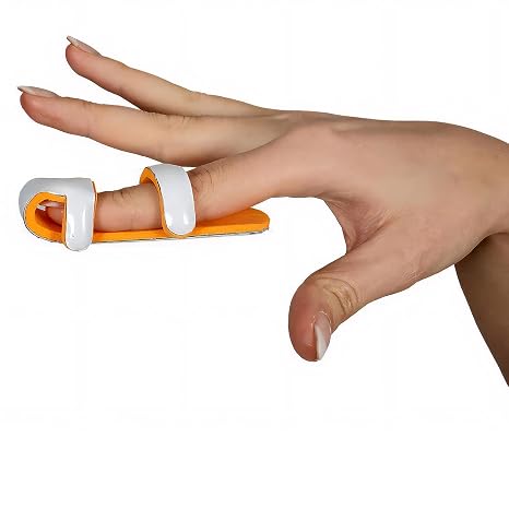 Armor Aluminum Baseball Finger Straightening Splint with Foam Lining to Immobilize Jammed Fingers, Mallet Injuries, or Knuckle Fractures, Size Small