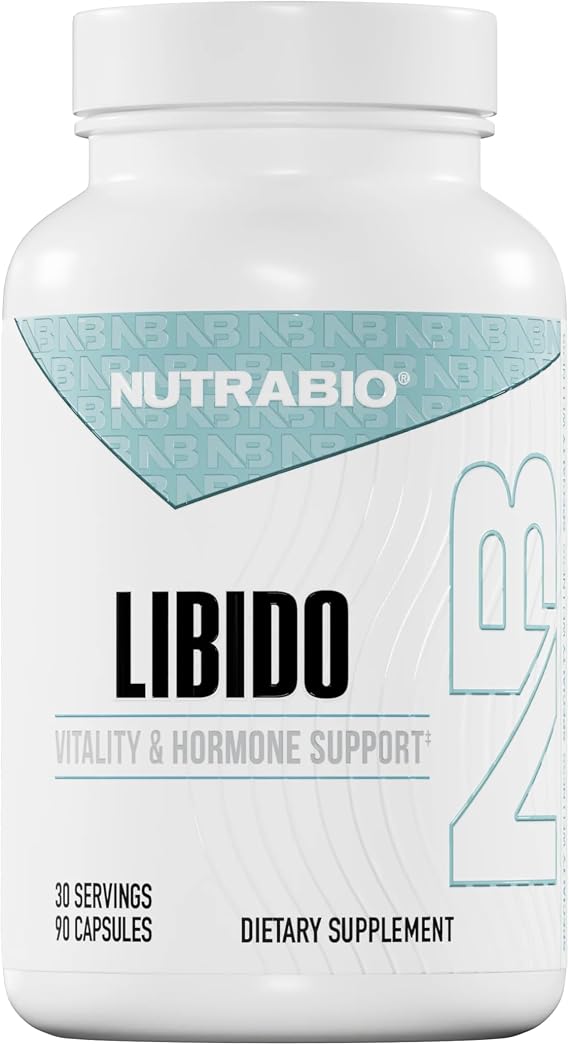 NutraBio Libido Supplement - Testosterone Booster for Men | Male Libido Booster, Men's Health, 90 Capsules, 30 Servings