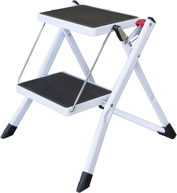 Buffalo Tools MSL2BX Mini Step Ladder 2 Step - Box, White/Black