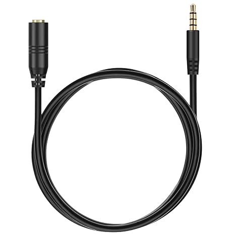 Headphone Extension Cable 3.5mm Male to Female Stereo Audio Cable with Mic | TRRS Cord with Microphone 4.9FT/150cm Aux Extension Cord Wire, Headphone Earphone Speaker to Smartphone Tablet Laptop