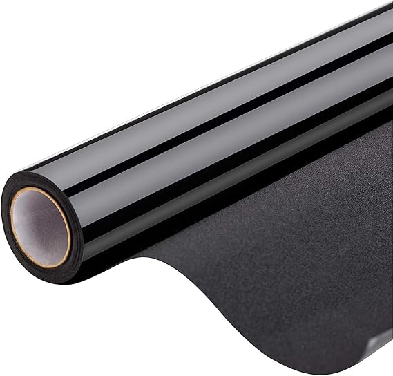 Blackout Window Film, Static Cling Window Tint 100% Light Blocking No-Glue Window Cover for Home Privacy, Room Darkening, Nap Time, Aquarium, Baby Room, Day Sleeping (Matte Black, 29.5x78.7 Inch)