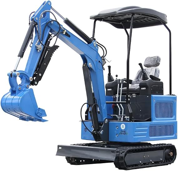 1.8 Ton Mini Excavator with EPA KubatoGasoline Engine, Small Crawler Digger, Hydraulic Thumb Clip and Excavators Bucket for Digging, Landscaping & Earth-Moving Projects