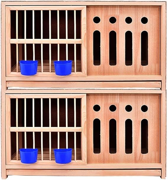Bird cage Pigeon Cage Combination Package Pigeon Pairing Cage Pigeon Racing Homing Pigeon Nest Solid Wood Nest Box Pigeon Supplies Design Of Light-proof Door ( Color : Brown-A , Size : 804045 cm )