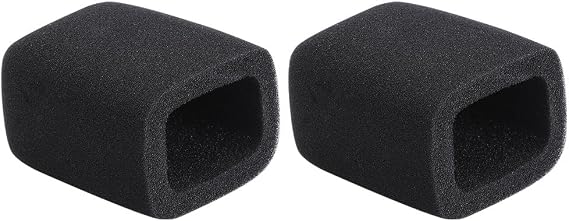 Square Microphone Foam Covers 2-Pack Thickened Sponge Windscreens Protective Mic Covers for Home Studio Ktv Use 3.14X2.75X1.37In