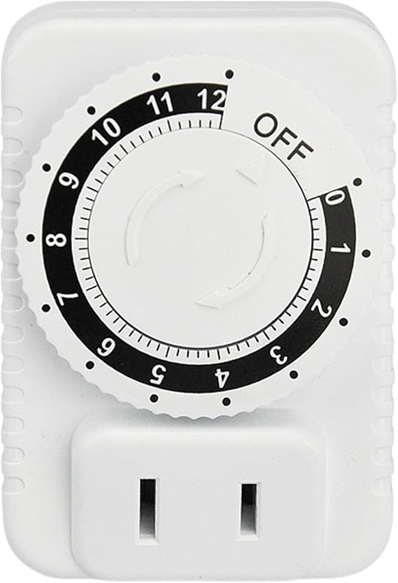 Timer Outlet Electrical Outlet Timer Auto Timer Outlet 12 Hour Plug In Countdown Timer Auto Timer Socket for Phone Charger Electric Timer with Auto Shut-off Time Mini Light Timer for Power Socket, Aquarium, Fan, LED Light