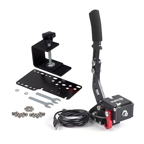 ZHSYMX USB Handbrake for Xbox Racing game, LOGITECH G920 for Xbox ONE/Xbox ONE S/XBOX ONE X and PC System Simulate Linear Handbrake Realize Switch Control With Plate and Fixing Clip(Both Xbox and PC)