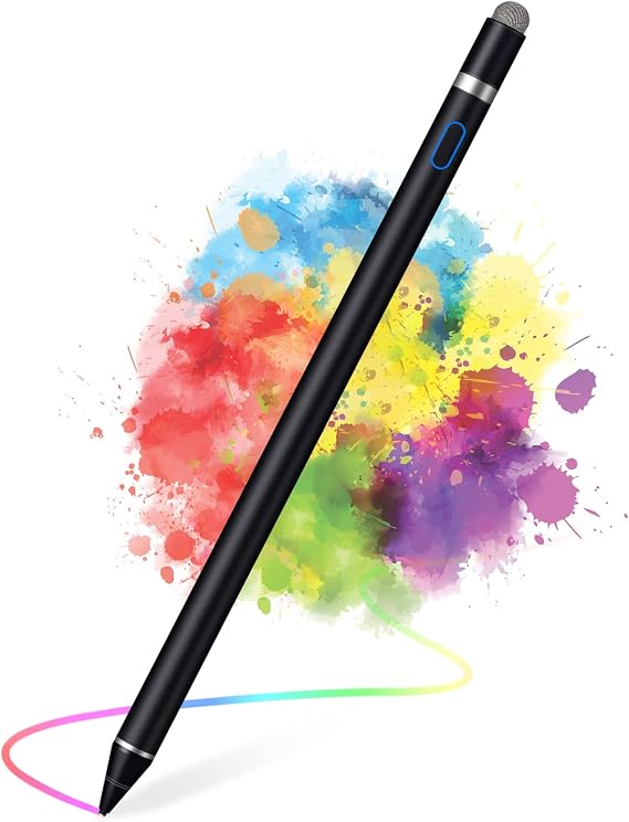 Active Stylus Pens for Touch Screens, Active Pencil Smart Digital Pens Fine Point Stylist Pen Compatible with iPhone iPad (Black)