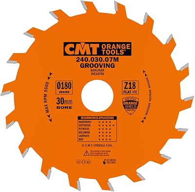CMT Orange Tools 240.030.07 M – For straight Grooving Cutter Circular Saw Blade 180 x 3 x 30 teeth 18