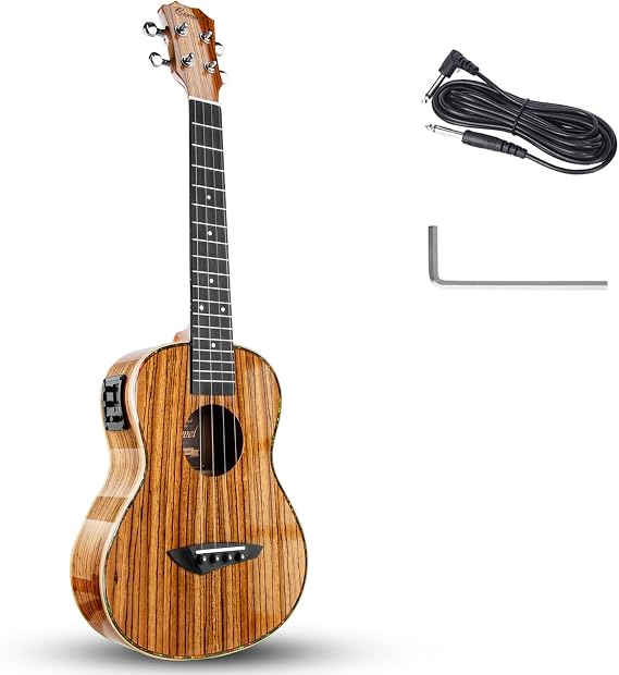 Caramel 26 in CT103 Zebrawood High Gloss Electric Ukulele