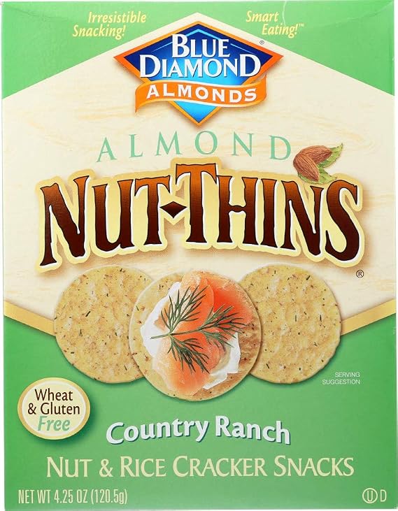 Blue Diamond Growers - Almond Nut-Thins Nut & Rice Cracker Snacks Country Ranch - 4.25 oz (pack of 2)