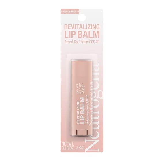 Neutrogena Revitalizing Tinted Lip Balm SPF 20, Sheer Shimmer, .15 oz