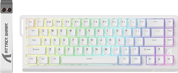 ATTACK SHARK X68 HE RT Mechanical Gaming Keyboard 60% Wired TKL-White