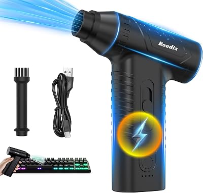 Compressed Air Duster - 200000RPM Electric Air Duster for Cleaning Keyboard PC Stepless Adjustable Rechargeable Cordless Jet Dry Blower Air Blower for Car and Home