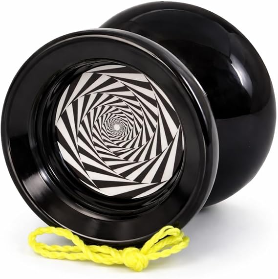 Jester Professional Responsive Yo-Yo with Ball Bearing Axle Convertible Responsive & Unresponsive Play, Silicone Response System, Extra Strings - Black Mesmerize
