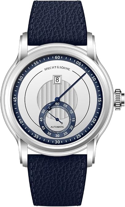 Specht & Sohne 39mm Jump Hour Classic Automatic Watches for Men, Seagull ST1721 Mechanical Movement, Sapphire Crystal, Genuine Leather Strap, Stainless Steel Case, 50M Water Resistant