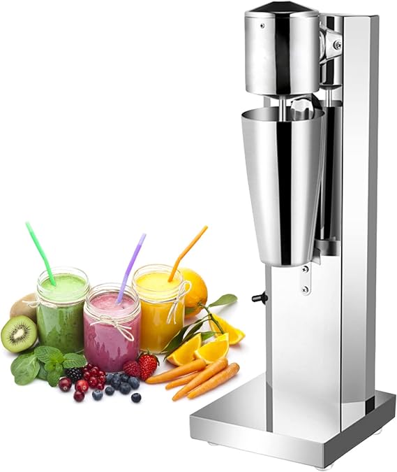 Electric Shake Maker,Vertical Stainless Steel Beverage Blender for shakes,Soda Fountain Drinks,Cocktails,and Pancake Batters,110V 650ml Commercial and Home...