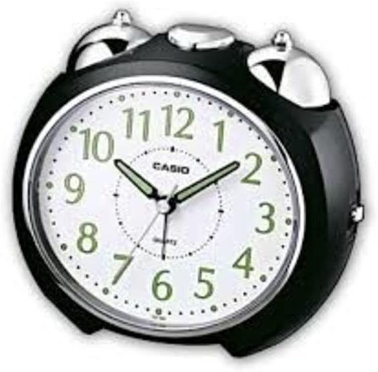 Casio TQ-369-1DF Table Clock, Black, Standard