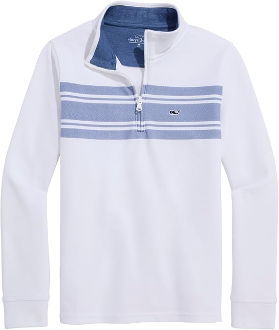 vineyard vines Boys' Saltwater Surf Stripe Quarter-Zip