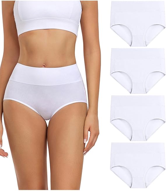 wirarpa Ladies Knickers Cotton Full Briefs High Waisted Underwear Panties for Women Multipack