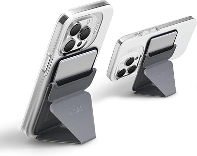 MOFT MagSafe Wallet Stand for iPhone 1615141312 Series MagSafe Compatible Phone Stand with 3 Viewing Angles Cool Gray