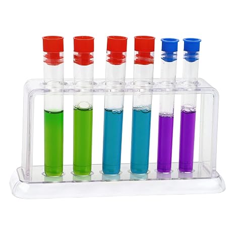 Jodsen 6 Pcs Test Tube,Clear Test Bottle Rack,100ml Capacity Transparent Sealing Candy Storage Container Tube with Lids,Test Tube Holder,Centrifuge Tubes for Bath Salt Vials, DIY Craft (Shape A)