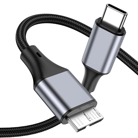 USB C to Micro B Cable 0.5M, Micro B to USB C External Hard Drive Cable for Seagate, LaCie, Toshiba, Samsung, WD External Hard Drive.